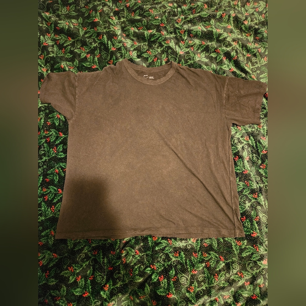 Aerie distressed dark forest green short sleeve shirt